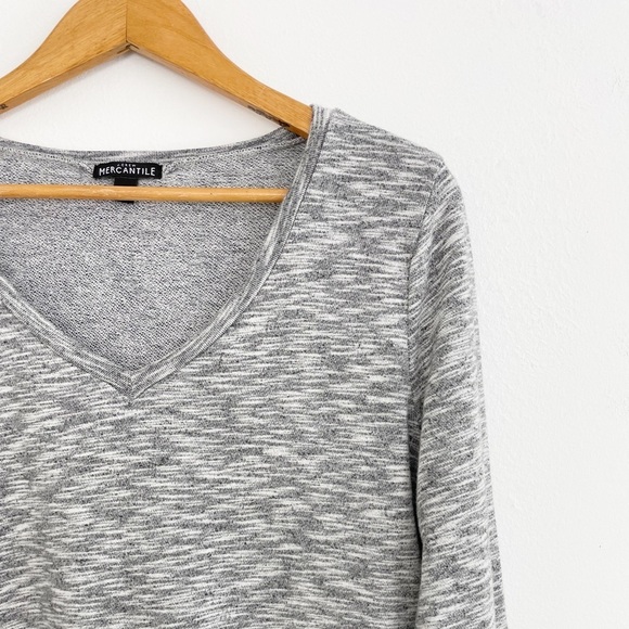 J. Crew Mercantile Gray V-Neck Tunic Sweatshirt Size Medium - Picture 4 of 15